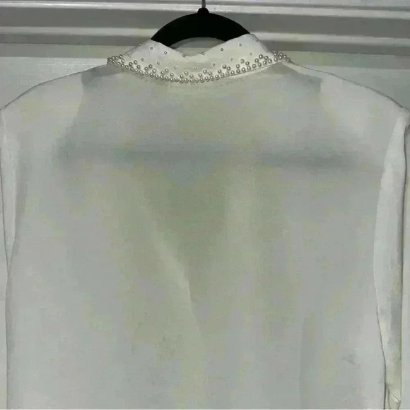 Alfred Dunner pearl embellished collared blouse size 12 petite - Picture 7 of 8